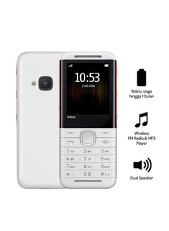 Buy 5310 Dual SIM 4G 16MB phone, powerful performance and large storage capacity with a stylish White and red design in Saudi Arabia