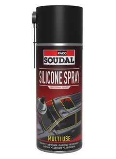 Buy RACO Soudal Silicone Spray Lubricant Multi-Purpose, Water-Resistant Formula for Smooth Performance, Rust Prevention, and Protection of Metal, Plastic, and Rubber Surfaces 400ml in UAE