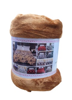 Buy Fleece Blanket 200X240Cm Soft-Fluffy Blanket-Warm For Sofa And Bed-Easy To Carry-Camel Brown Colour in UAE