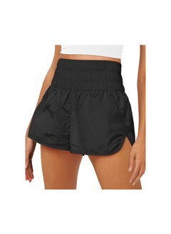 اشتري Womens High Waisted Athletic Shorts Elastic Casual Summer Running Shorts Quick Dry Gym Workout Shorts M في السعودية