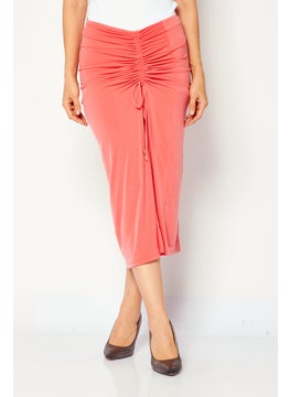 اشتري Women Solid Midi Skirt, Pink في الامارات