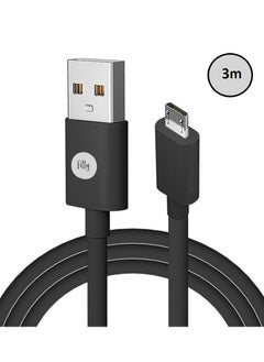 اشتري Micro to USB Cable 3m Fast Quick Charger Cable USB to Micro USB Android Charging Cord compatible for Galaxy S7 S6, Note, LG, Nexus, Nokia, PS4- Black 3M في الامارات