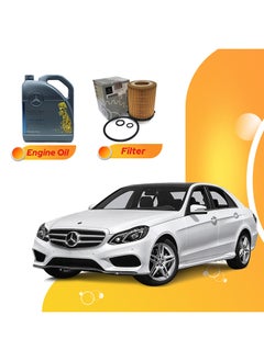 اشتري E200 8 Liters 5W40 Mercedes Oil And Original Filter في الامارات