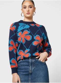 Buy Floral Intarsia Sweater in UAE