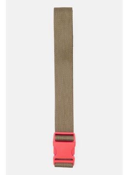 Buy Men Brand Logo Jacquard Web Belt, Olive in UAE