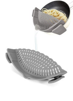 Buy Clip on Strainer for Pots Pan Pasta multifunctional Strainer Silicone Food Strainer Hands-Free Pan Straine Clip-on Kitchen Food Strainer for Spaghetti Ground Beef Fits All Bowls and Pots - Grey in Saudi Arabia