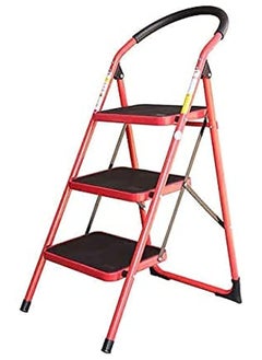 اشتري 3 Steps Ladder For Home Purpose Red Color في الامارات