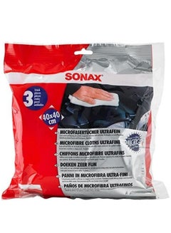 Buy Sonax Microfibre Towels Ultrafine 3 pcs Pack of 1 in UAE