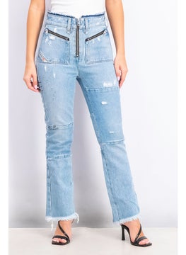 Buy Women Slim High Rise Jeans, Wash Blue in Saudi Arabia