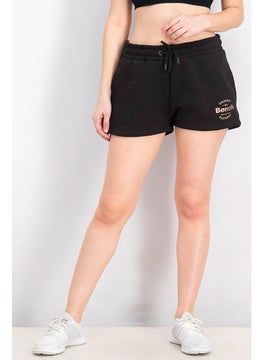 Buy Women Solid Graphic Basic Shorts, Black in Saudi Arabia