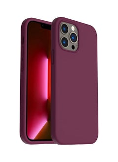 Buy Case For iPhone 13 Pro 6.1in Silicone Shockproof Liquid Soft TPU Slim Back Cover (Wine Red) in Egypt