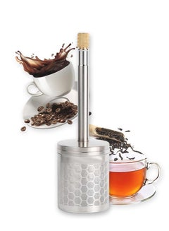 Buy Travel French Press Coffee Maker, Portable French Coffee and Tea Press Maker, Reusable Full Bodied Coffee Press Maker for Trips, Camping, Work & School Stainless Steel in UAE