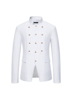 Buy Mens Vintage Slim Fit Suit Jacket Casual Wedding White in UAE