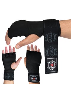 Buy Boxing Hand Wraps Gell Mitt Grip Inner Handwraps With Long Boxing Wrist Straps For Muay Thai Boxing Kickboxing For Men And Women Comes In Pair in UAE