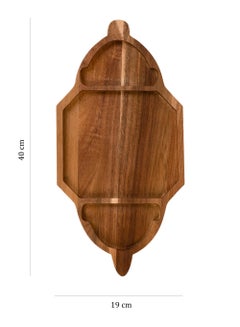 اشتري HilalFul Lantern Wooden Platter | Multipurpose | Acacia Wood | Kitchenware | Serveware | Trays for Kitchen Decoration | Home Decor Centrepieces for Eid, Ramadan, Eid Al Adha | Tray Organizer Gift في الامارات