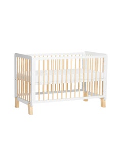 Buy Lunky Wooden Cot With Mattress - White in UAE