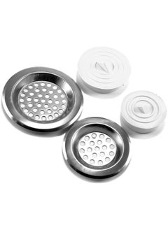 اشتري Set of 4 Stainless Steel Strainer, Kitchen Drains and Bath Tub Water Stopper في الامارات