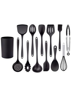 Buy 13Pcs Silicone Cooking Kitchen Utensils Set with Holder Silicone Spatula spoon set Cooking Tool BPA Free Non Toxic Turner Tongs Spatula Spoon Kitchen Gadgets Set for Nonstick Heat Resistant Cookware in UAE