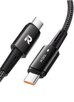 Buy 100W Fast Charging Cable, Braided 1M USB Cable Type C to Type C For iPhone 15/15pro/15pro Max/14/13/12, Samsung, Huawei, OnePlus - Black in UAE