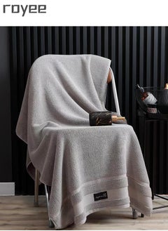 اشتري Adult Thickened Cotton Bath Towel, Combed Cotton Bath Towel,  140 * 70cm, Grey في السعودية