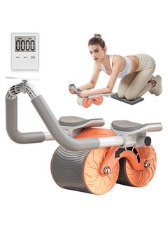 Buy Ab Abdominal Exercise Roller,Elbow Support Automatic Rebound Abdominal Wheel with Knee Pad and Timer, Abs Roller Wheel Core Workout Strength Trainin Equipment for Beginners Home Gym in Saudi Arabia