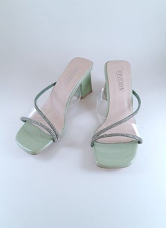Buy High Heel Sandals Green in Saudi Arabia