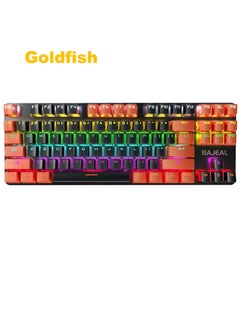 Buy 87 Key Wired Mixed Light Keyboard With Mechanical Blue Switch And Hanging Button Black/Orange in Saudi Arabia