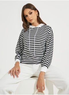 Buy Regular Fit Striped Hoodie in Saudi Arabia