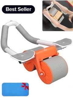 اشتري Automatic Rebound Abdominal Wheel, Slip Resistant Low Noise Elbow Support Core Exercise Roller Intelligent Display for Men Women for Domestic (Orange) في السعودية