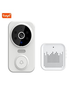 اشتري Tuya Smart Video Doorbell Wireless HD Camera PIR Motion Detection IR Alarm Security Door Bell Wi-Fi Intercom for Home Apartment في السعودية