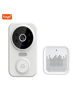 اشتري Tuya Smart Video Doorbell Wireless HD Camera PIR Motion Detection IR Alarm Security Door Bell Wi-Fi Intercom for Home Apartment في السعودية