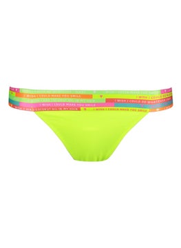 Buy Women Printed Swim Bikini Bottom, Lime in Saudi Arabia