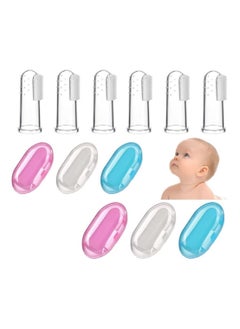 اشتري 6 Sets Baby Finger Toothbrush, Baby's Toothbrush Made of Soft, Oral Cleaning Massager, Train Your Child Healthy Oral Habits, A Beautiful Box for Keeping it Away From Germs في السعودية