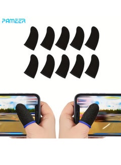 اشتري 10 Pieces Gaming finger sleeves, Mobile Game Controller Finger Sleeve Sets, Anti-Sweat Breathable Touchscreen Finger Sleeve For PUBG Mobile Legends Knives Out mobile gaming applications في الامارات