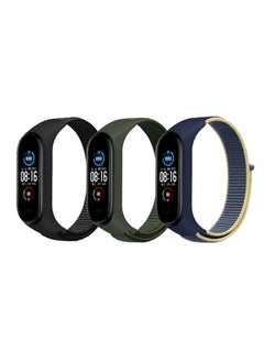 Buy Nylon Straps Compatible with Xiaomi Mi Band 7/6/ 5 Soft Breathable Sport Replacement Strap (Pack of 3) in UAE