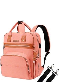 اشتري 2 In 1 Diaper Bag with Sanitizer Bottle keychain And Stroller Hooks - Pink في الامارات