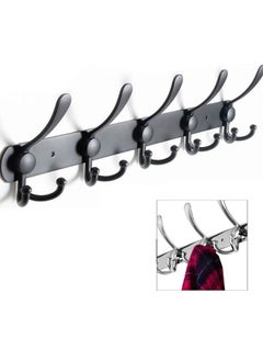 اشتري Stainless Steel Wall Hook Coat Rack Wall Mounted Wall Hanger With 5 Hooks Heavy Duty Metal Coat Hook Rail for Coat Hat Towel Purse Robes Mudroom Bathroom Entryway في السعودية