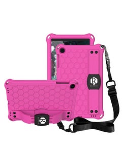 Buy Samsung Galaxy Tab A 10.1 2019 (T510/T515) Remson Honeycomb Stand Handle Shockproof Drop Protection with Shoulder Strap Back Case Cover (Rose/Black) in UAE
