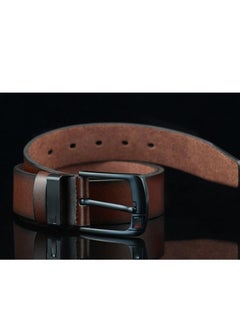 Buy Mens Genuine Leather Dress Belt Classic Casual Belt with Single Prong Buckle for Jean in Saudi Arabia