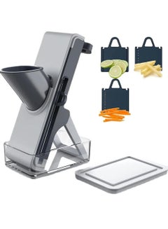 Buy Multi-functional  Vegetable Cutter, Mandolin Slicer Kitchen Vegetable Cutter, Safety Potato Slicer, Food Chopper Grater Slicer For Vegetable Fruit Meat With Container Replaceable Blades in Saudi Arabia