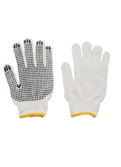 Buy 24 Pairs PVC Dotted Knit Work Gloves for Men Women Comfortable Non Slip Cotton Gloves Work Gloves for Painter Mechanic Industrial Warehouse Gardening Construction One Size Bulk in Saudi Arabia