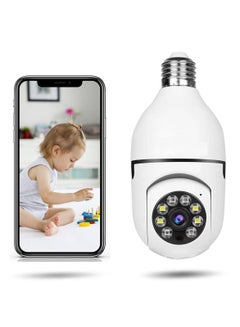 Buy Wireless Home Camera Light Bulb Camera 360 Degree Full HD 1080P Smart Home Camera Smart Night Vision Two Way Audio Motion Detection in UAE