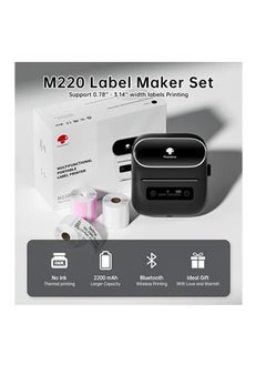 Buy Phomemo M220 Portable Thermal Label Makers  Bluetooth Printer For Barcode Labeling Organizing Small Business Compatible With iOS & Android in UAE