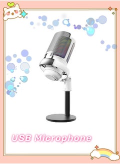 اشتري Gaming-Ready USB Microphone for PC PS4 PS5 and Mac Versatile Condenser Mic with RGB Lighting for Streaming Podcasting and YouTube Content Creation في السعودية