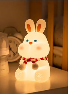 اشتري Bunny Kids Night Light, 7 Color Changing Tap Control Kawaii Lamp with Soft Silicone, Room Decor, USB Rechargeable, Cute Lamp Gifts for Baby, Children, Toddlers, Teen Girls في الامارات