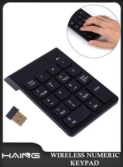 Buy Wireless Numeric Keypad Mini 2.4G 18 Keys Number Pad Portable Silent Accounting Keyboard Extensions With USB Receiver for Laptop, PC Desktop Notebook in UAE
