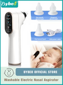 Buy Baby Nasal Aspirator, Electric Nose Aspirator for Toddler, Waterproof Babies Noses Cleaners, Automatic Nose's Cleaner with 4 Silicone Tips, Adjustable Suction Level, Light Soothing Function in UAE