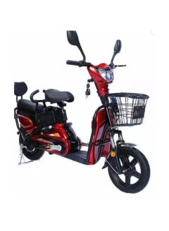 Buy Electric Bike With Grocery Basket With Strong Battery Red in UAE