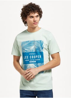 Buy Lee Cooper Printed Crew Neck T-shirt with Short Sleeves in Saudi Arabia