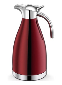 اشتري 68 Oz Stainless Steel Thermal Carafe, Insulated Thermos Double Walled Vacuum Flask, Heat & Cold Retention 12-hour Heat and 24-hour Cold Retention for Coffee Beverage (Red) في الامارات